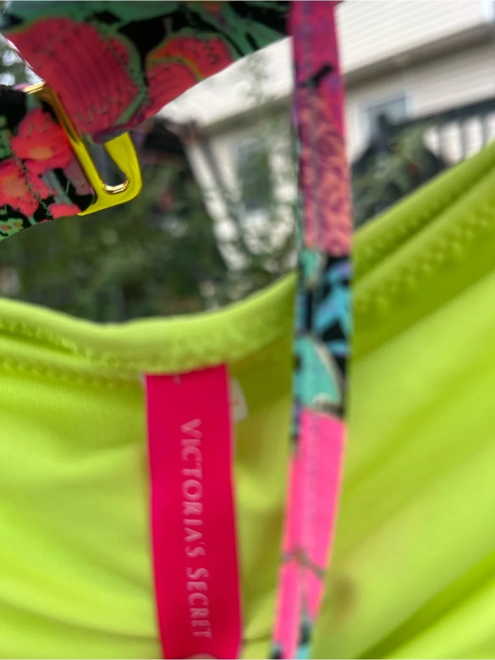 Victoria's Secret Neon Lime Floral-Accent Bikini